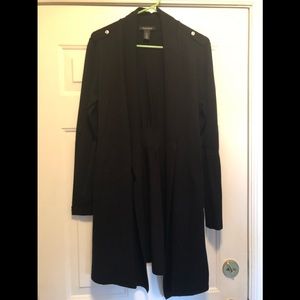 New long black sweater with cute buttons